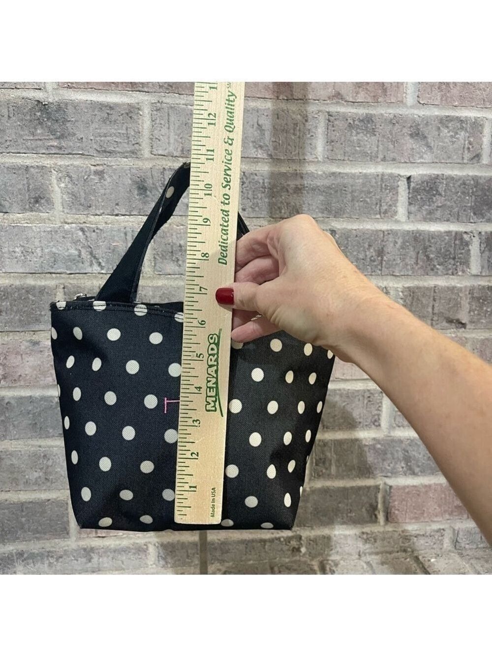 Polka Dot Tote Bag - Black and White - Picture 5 of 9